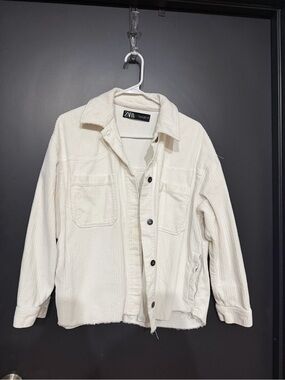 ZARA Cream Corduroy Shacket size L